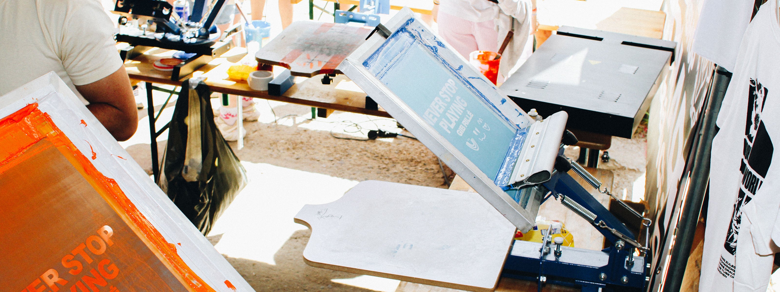 Siebdruckworkshop auf dem Pangea Festival