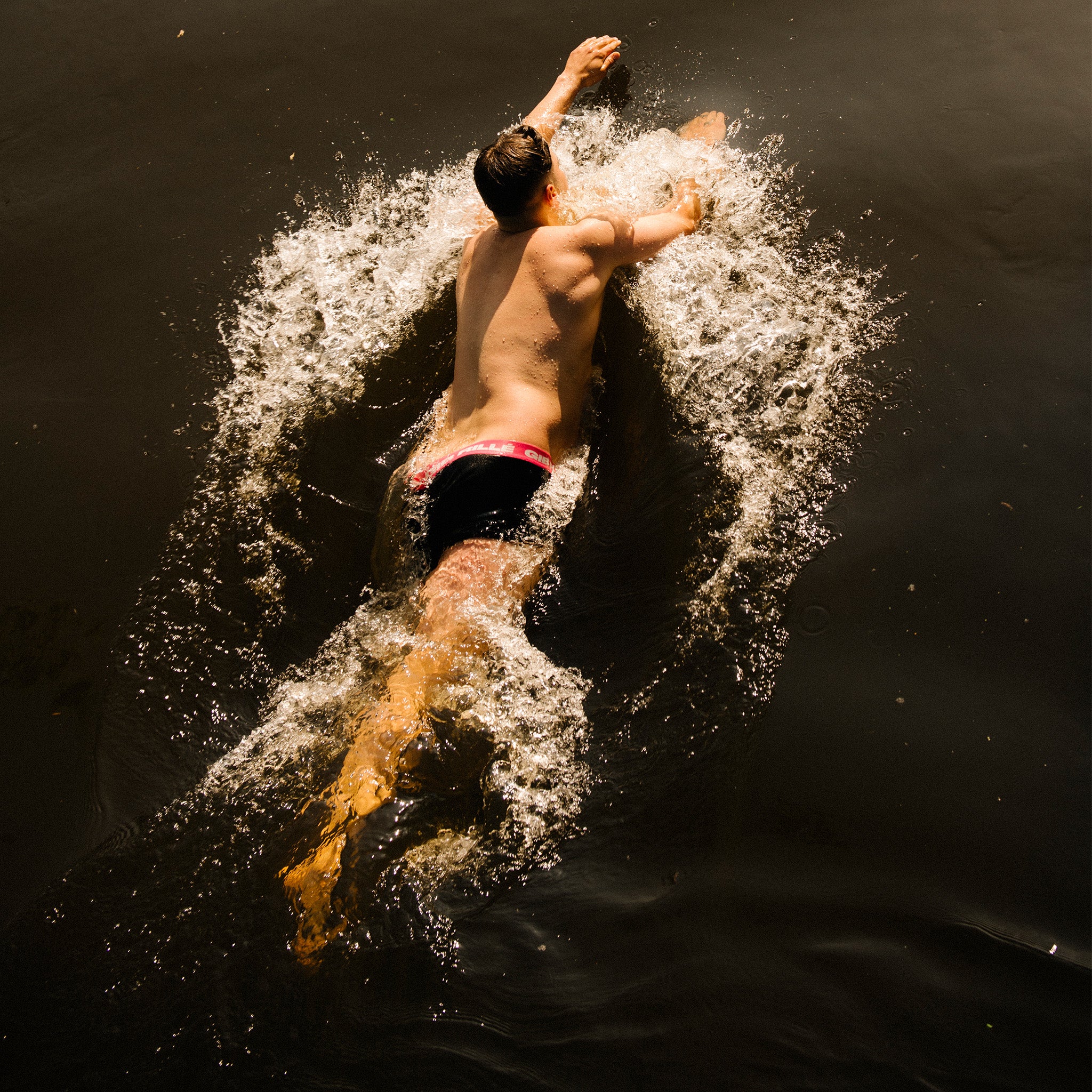 Boxershorts Gib Rillé shooting im Wasser