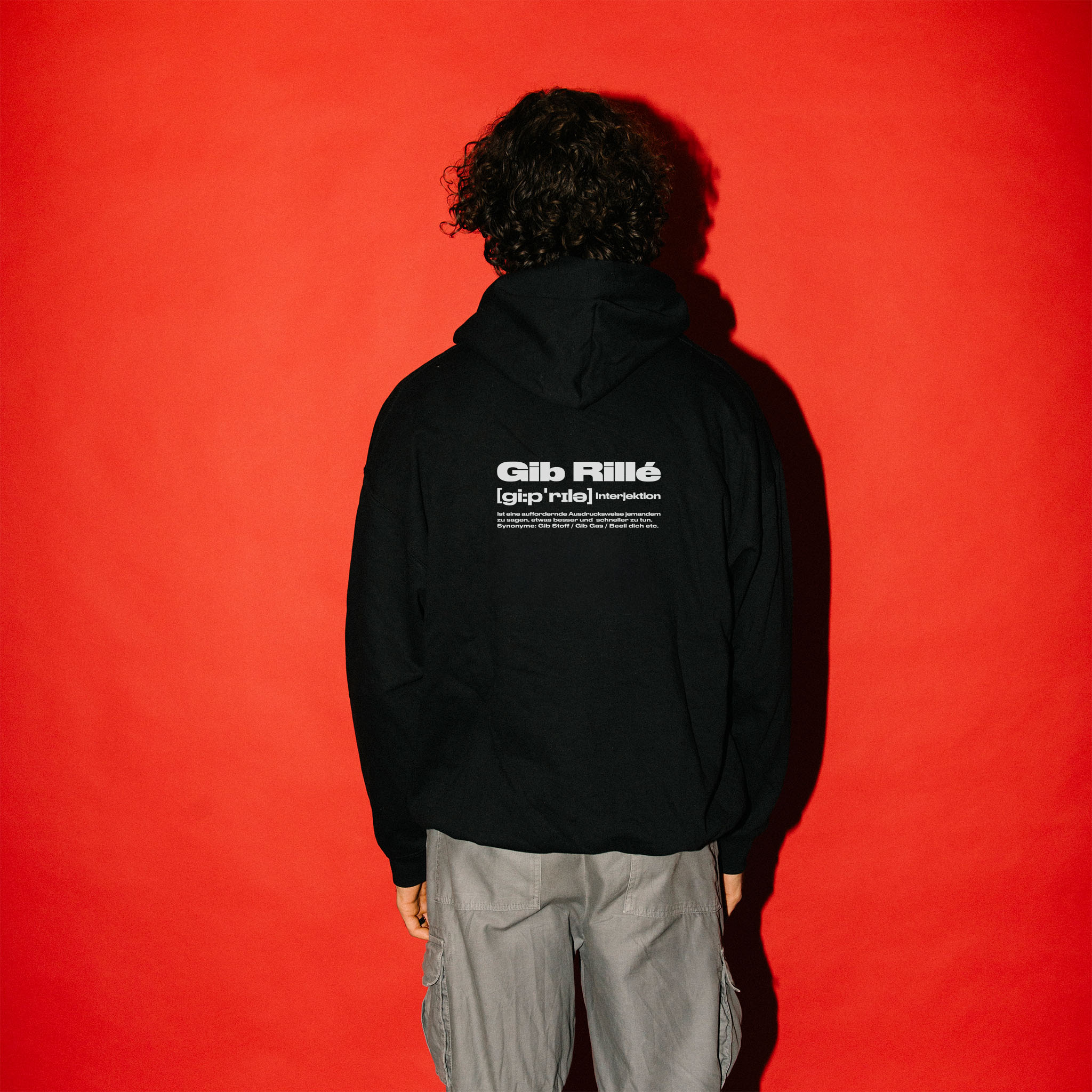 Gib Rillé Definition Hoodie Schwarz Rückseite