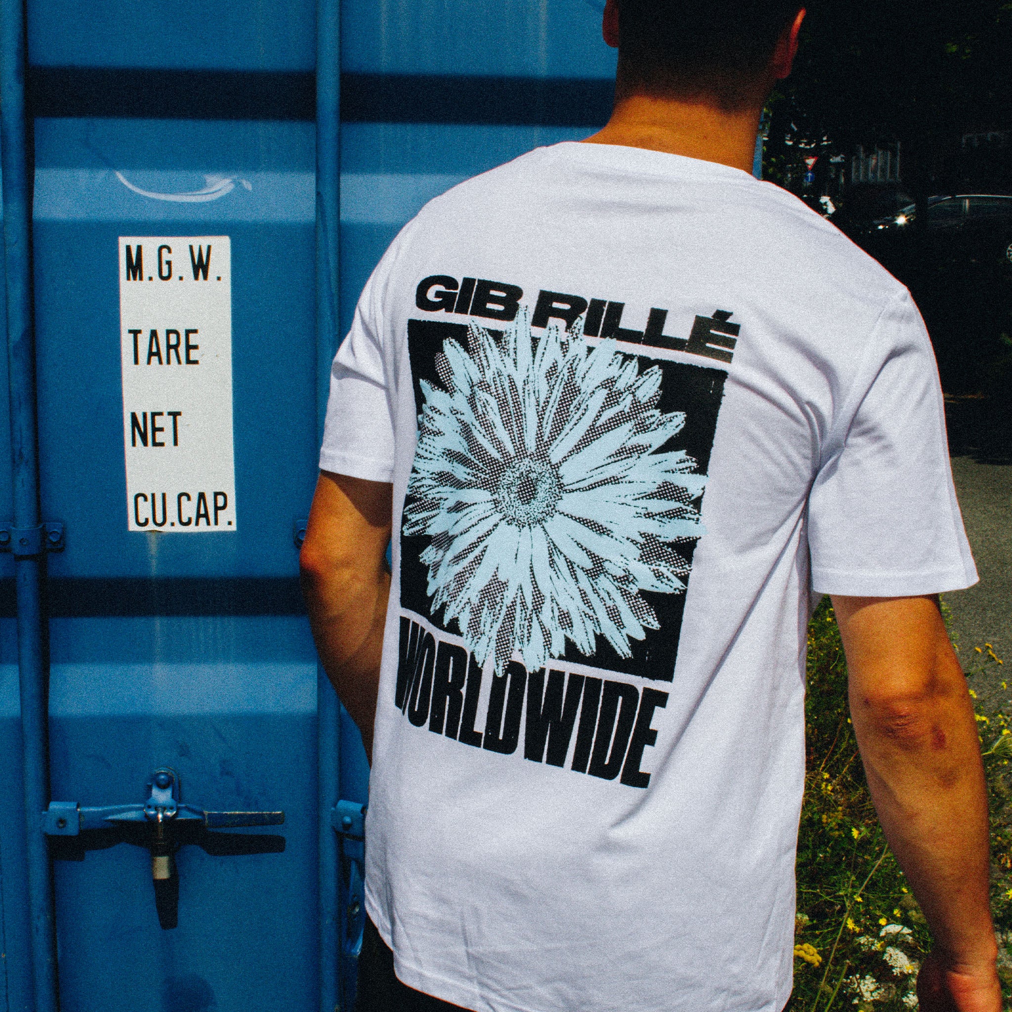 Gib Rillé Flower T-Shirt blaue Blume