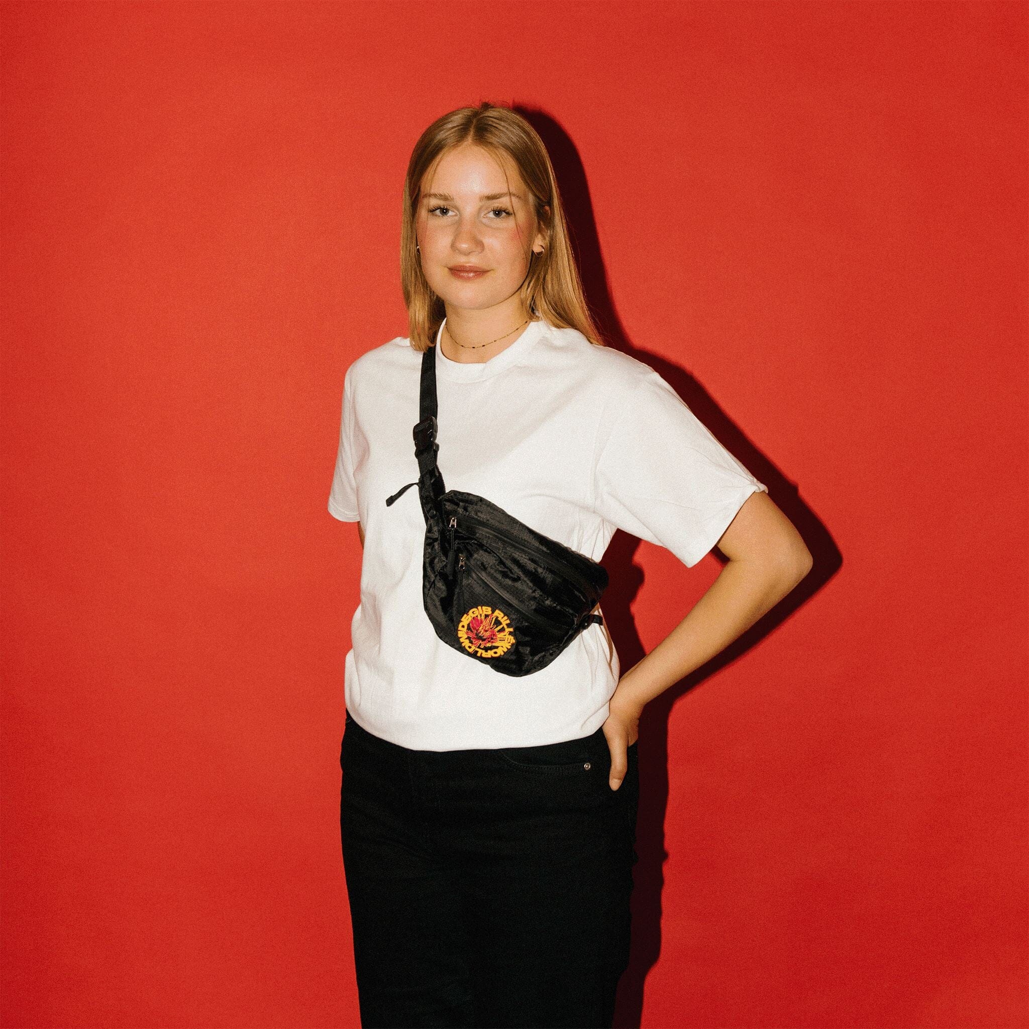 Waistbag Bauchtasche Gib Rillé black mit Logo