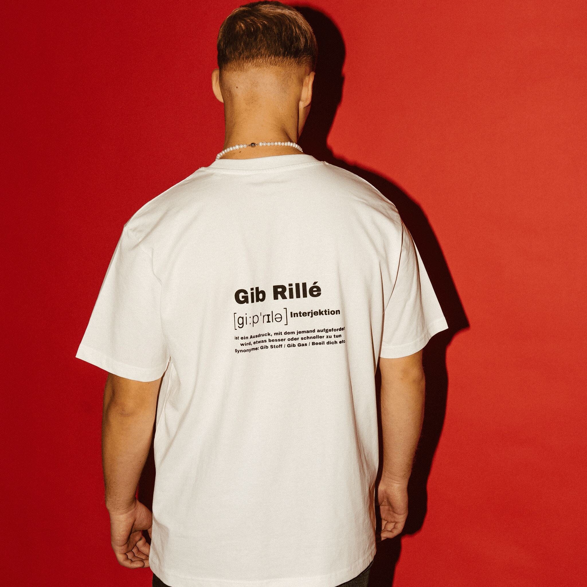 Gib Rillé Definition T-Shirt Heavyweight Fairtrade Nachhaltigbedruck aus Lüneburg Siebdruck Streetwear Deutschland Fairtrade Basic T-Shirt Oversized T-Shirt White T-Shirt
