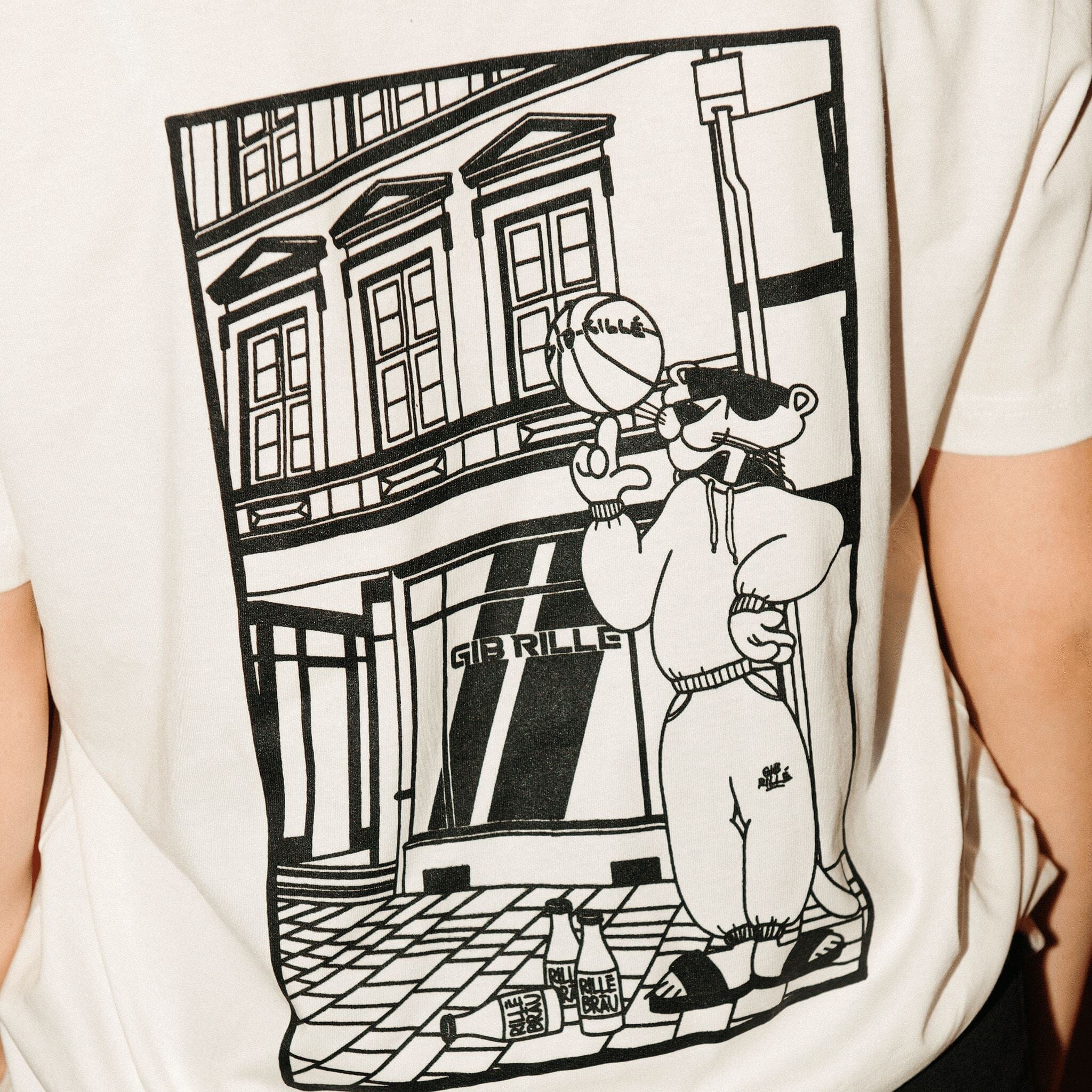 Gib Rillé Pink Panther Graphic T-Shirt Heavyweight Fairtrade Nachhaltigbedruck aus Lüneburg Siebdruck Streetwear Deutschland Fairtrade Basic T-Shirt Oversized T-Shirt White T-Shirt