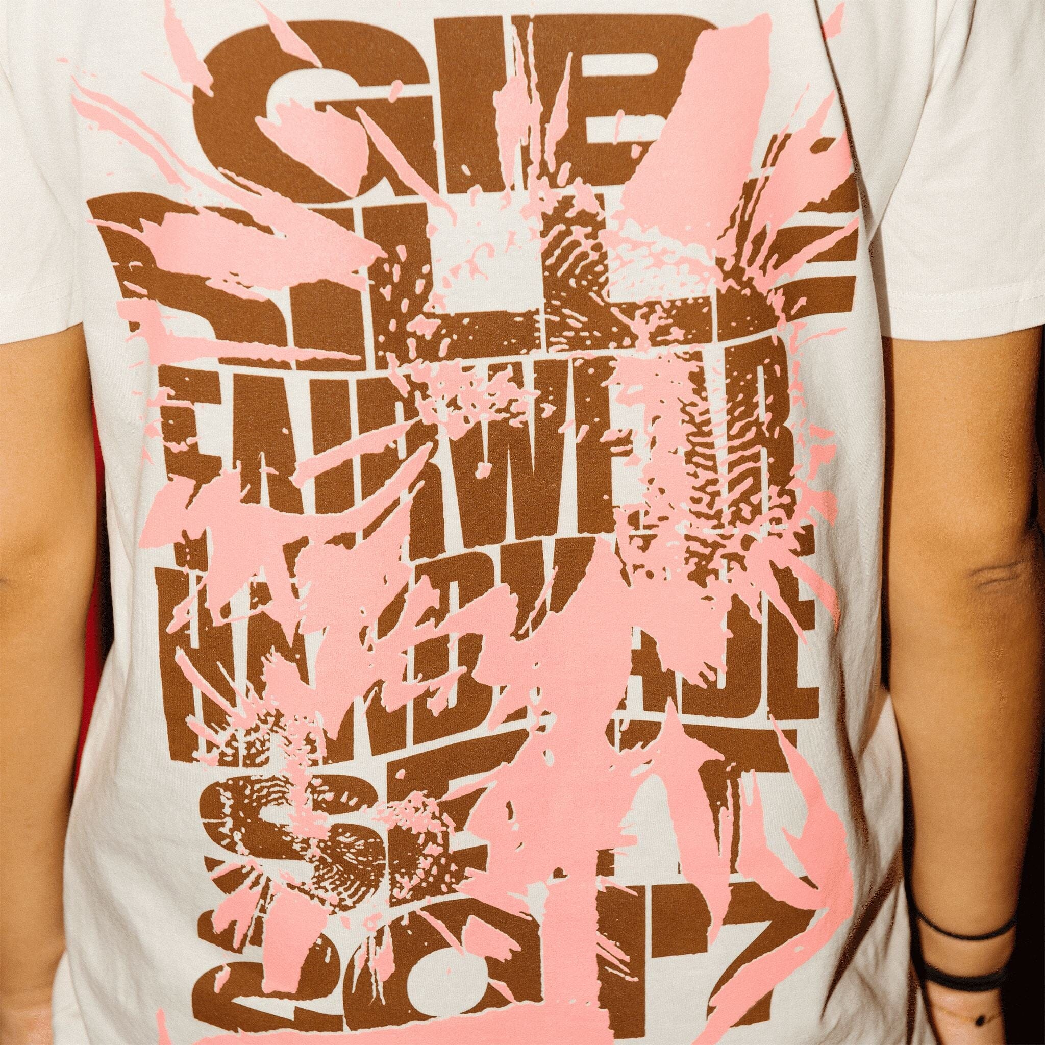 Splash Flower T-Shirt Off-White T-Shirt Gib Rillé