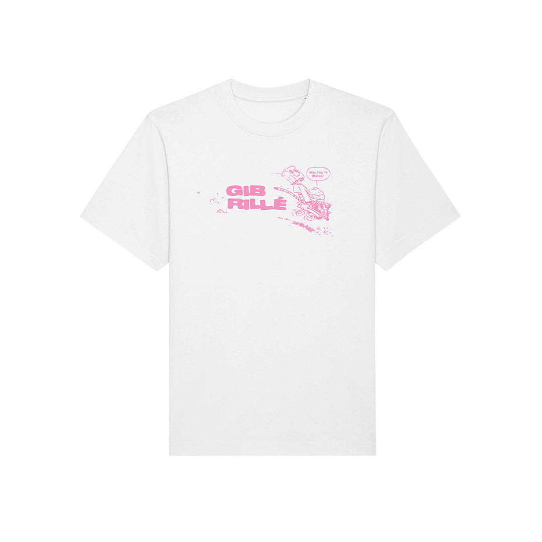 Man this is Boring T-Shirt - weißes T-Shirt mit Pinkem Druck