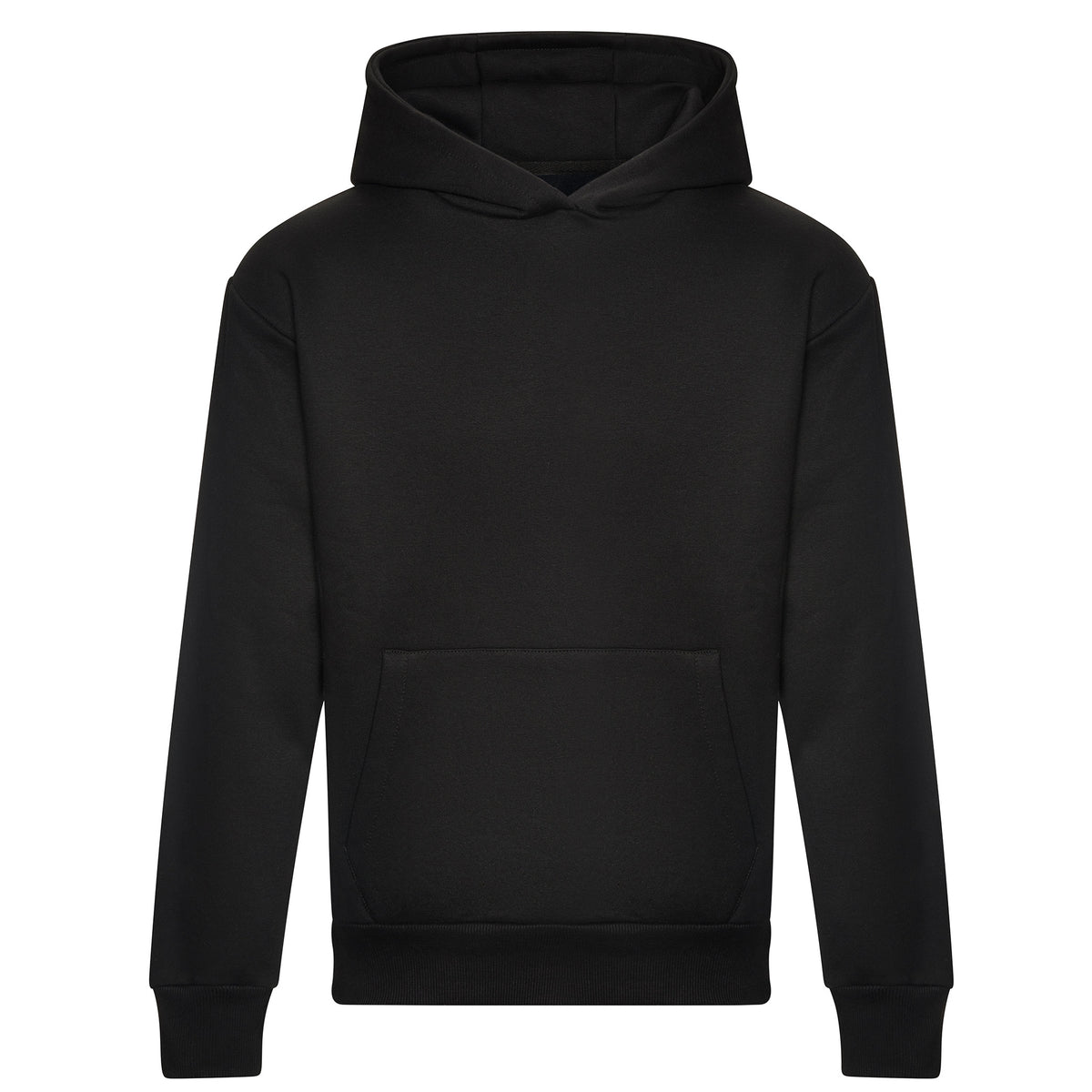 Unbedruckter Heavyweight Abschluss-Hoodie – perfekt für Veredelung & Siebdruck. schwarz