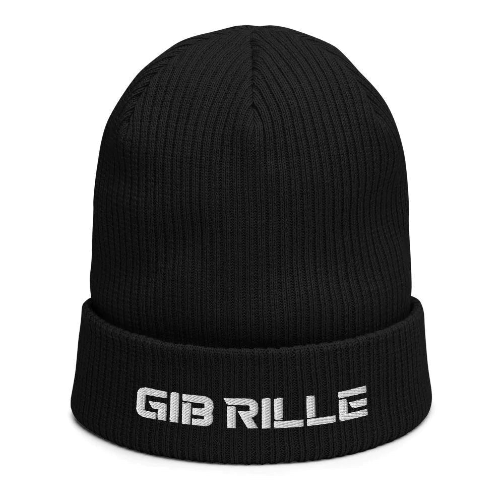 Gib Rillé Mütze Schwarz mit Logo Stick