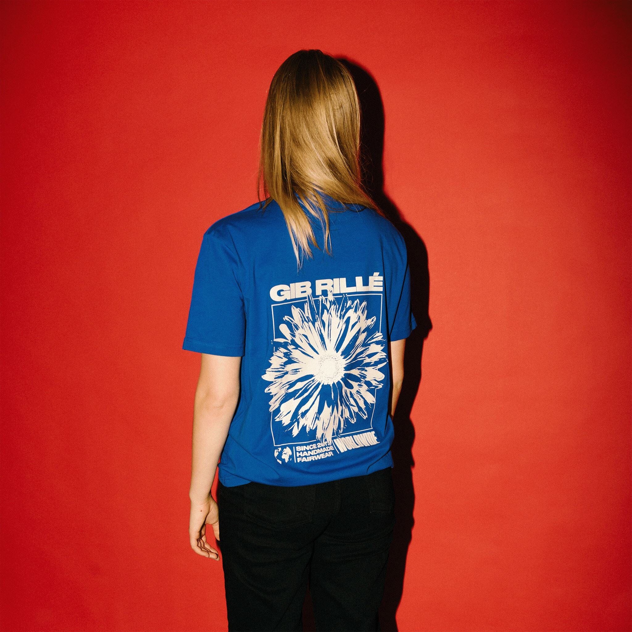Box Flower T-Shirt Blue T-Shirt Gib Rillé S 
