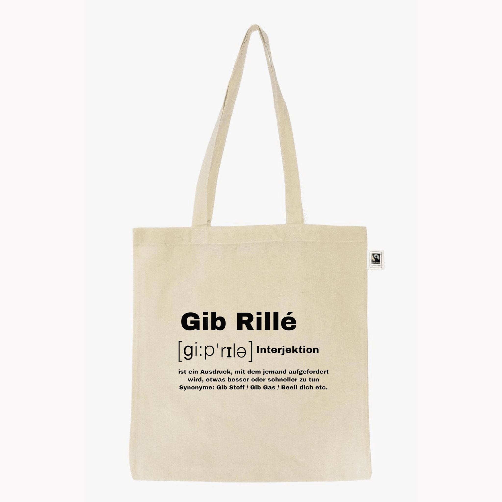 Gib Rillé Definitions Bag - 100% Baumwolle in Beige mit schwarzem Defintion Logo