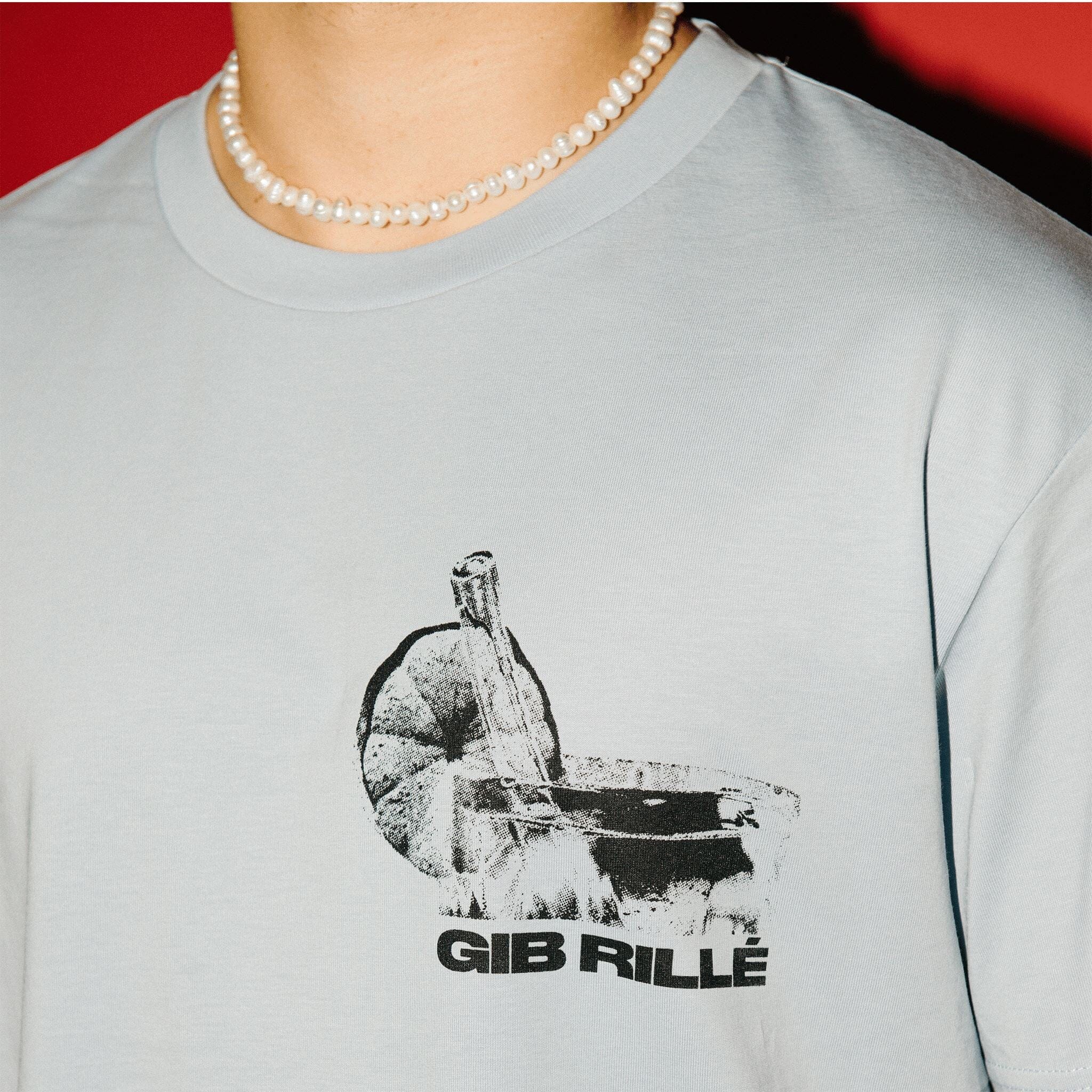 Drink T-Shirt Lightblue T-Shirt Gib Rillé 